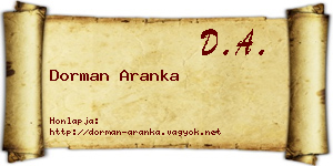 Dorman Aranka névjegykártya