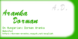 aranka dorman business card